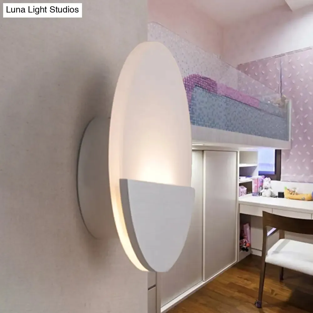 Modern LED Sconce Light: Sleek White Round/Square Design, Single Acrylic Wall Lighting in Warm/White Glow