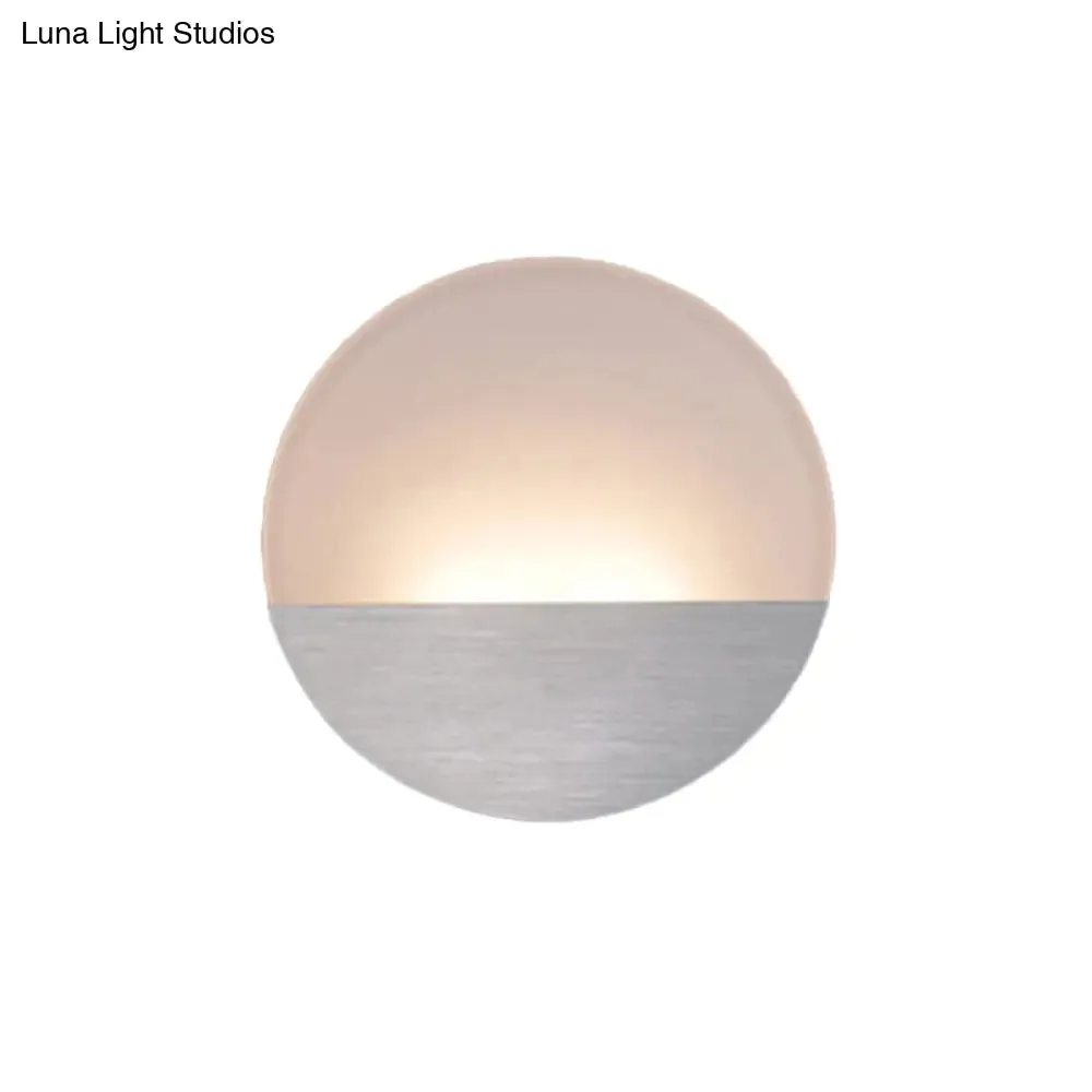 Modern LED Sconce Light: Sleek White Round/Square Design, Single Acrylic Wall Lighting in Warm/White Glow