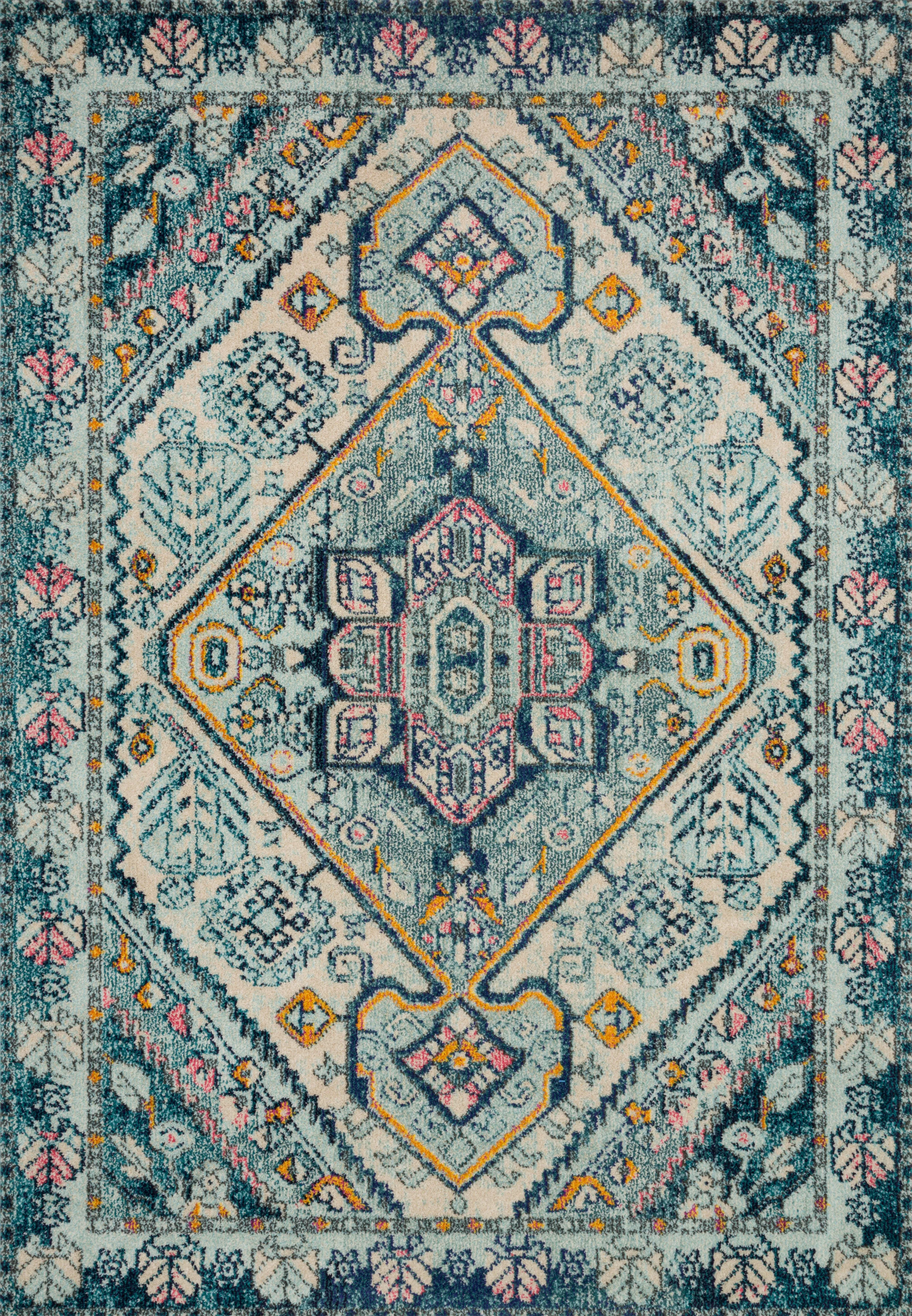 Nadia Rug in Aqua & Navy