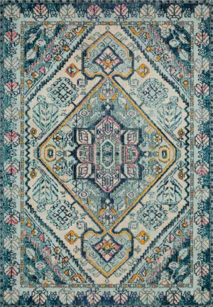 Nadia Rug in Aqua & Navy