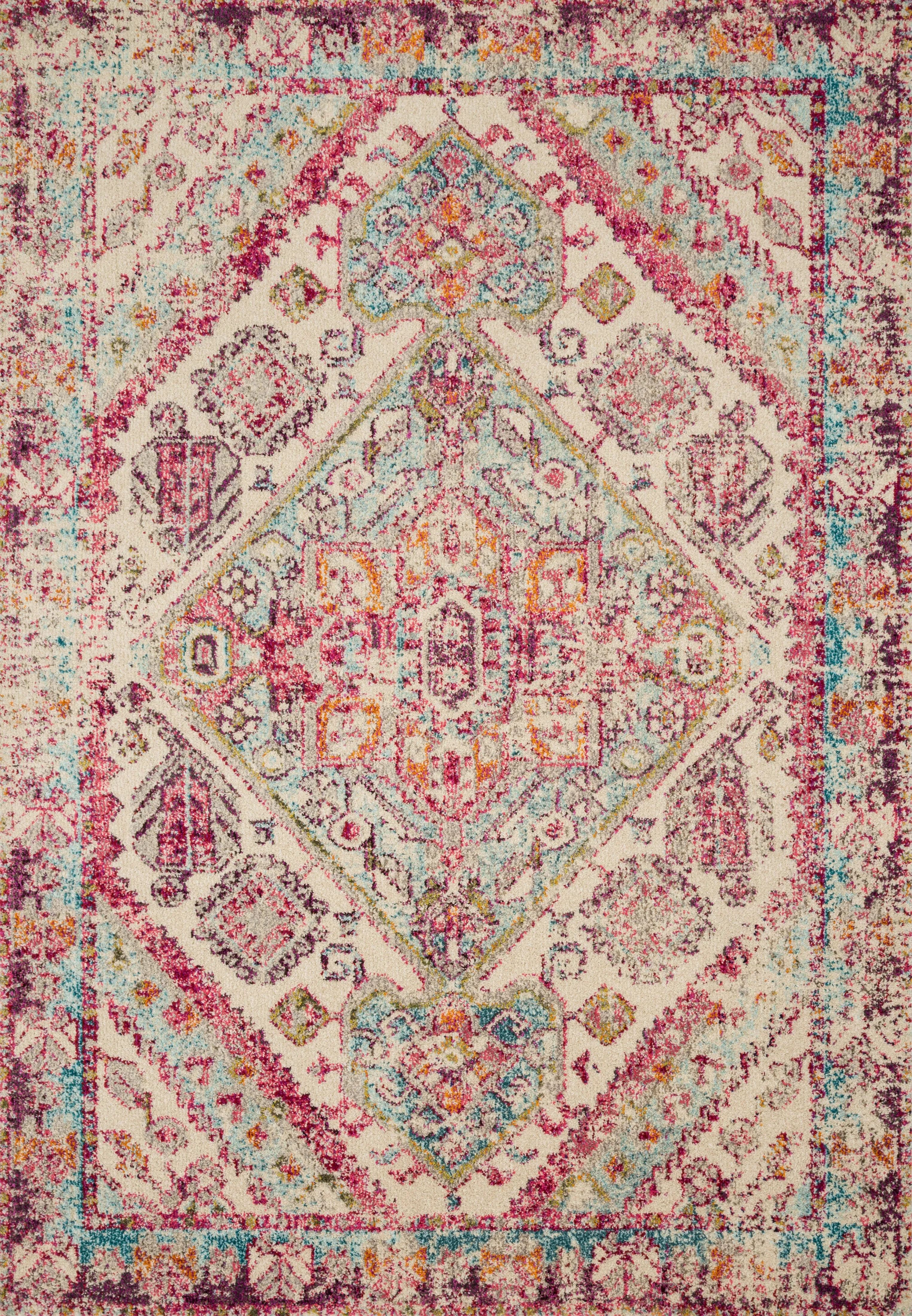 Nadia Rug in Aqua & Pink