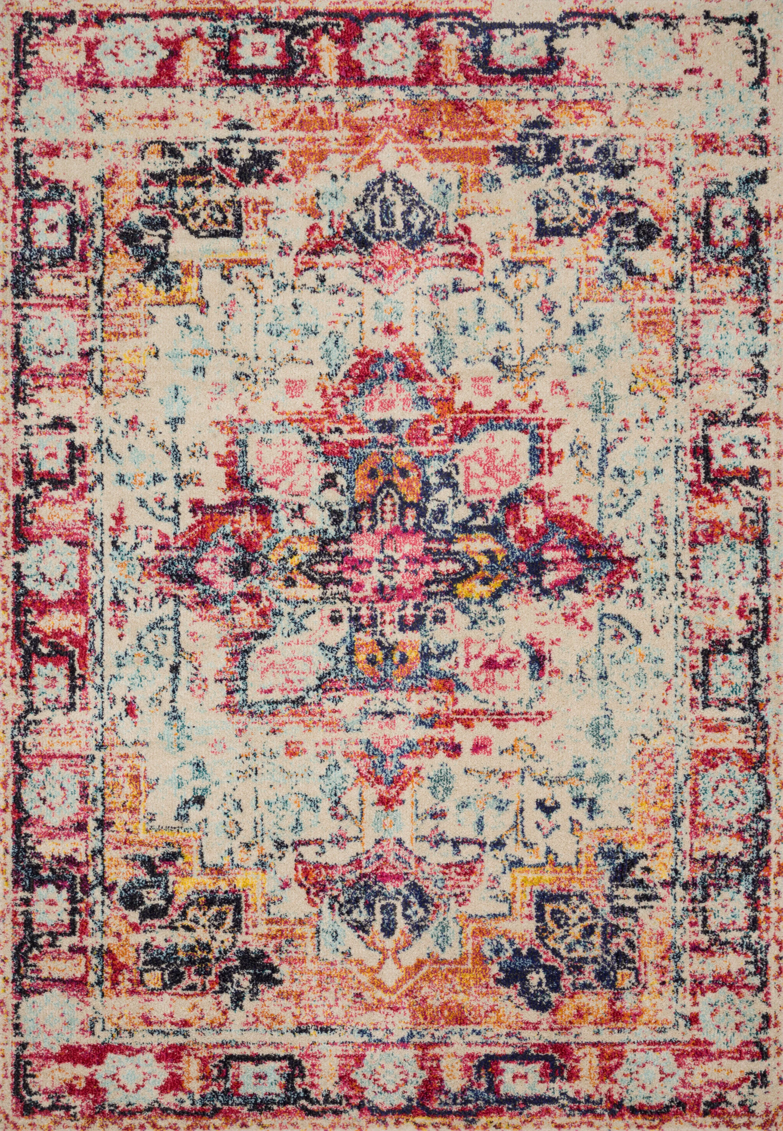 Nadia Rug in Ivory & Pink