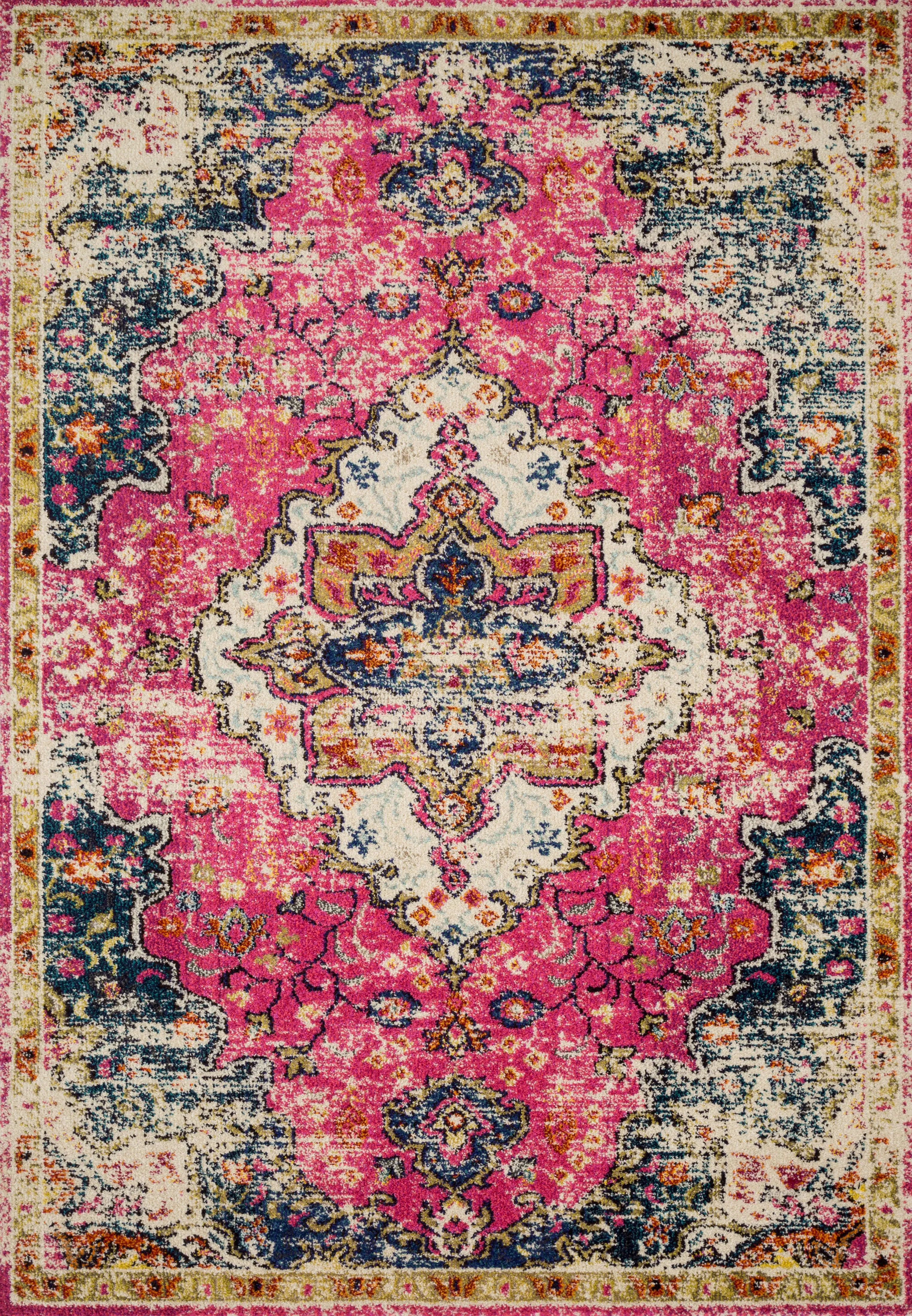 Nadia Rug in Pink & Midnight