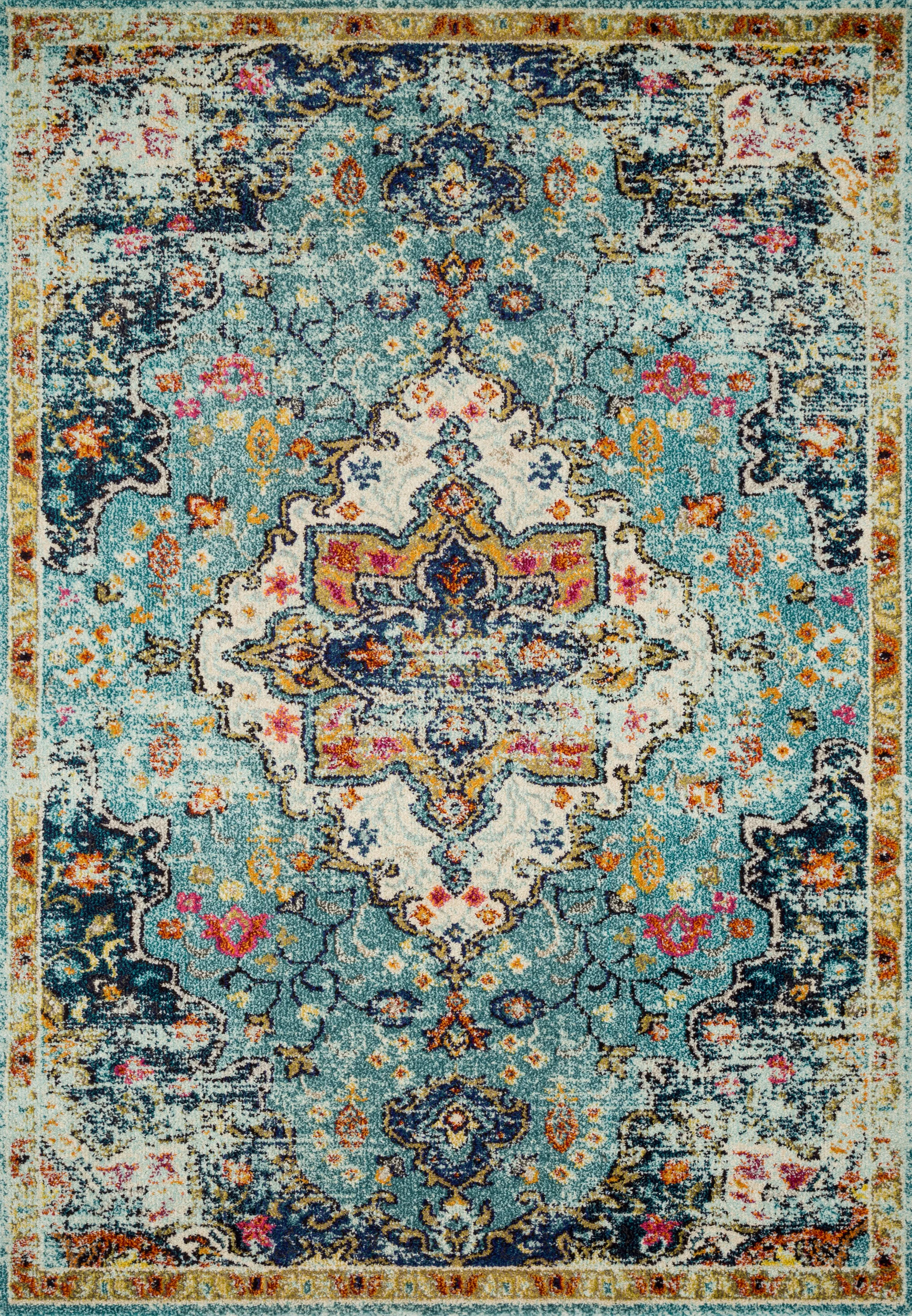 Nadia Rug in Pink & Midnight