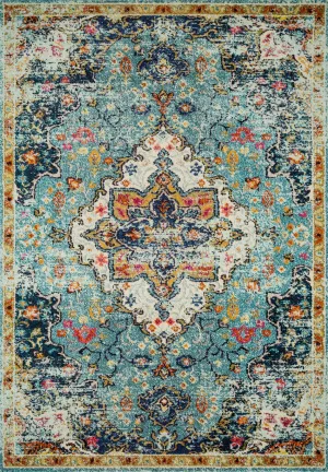 Nadia Rug in Pink & Midnight