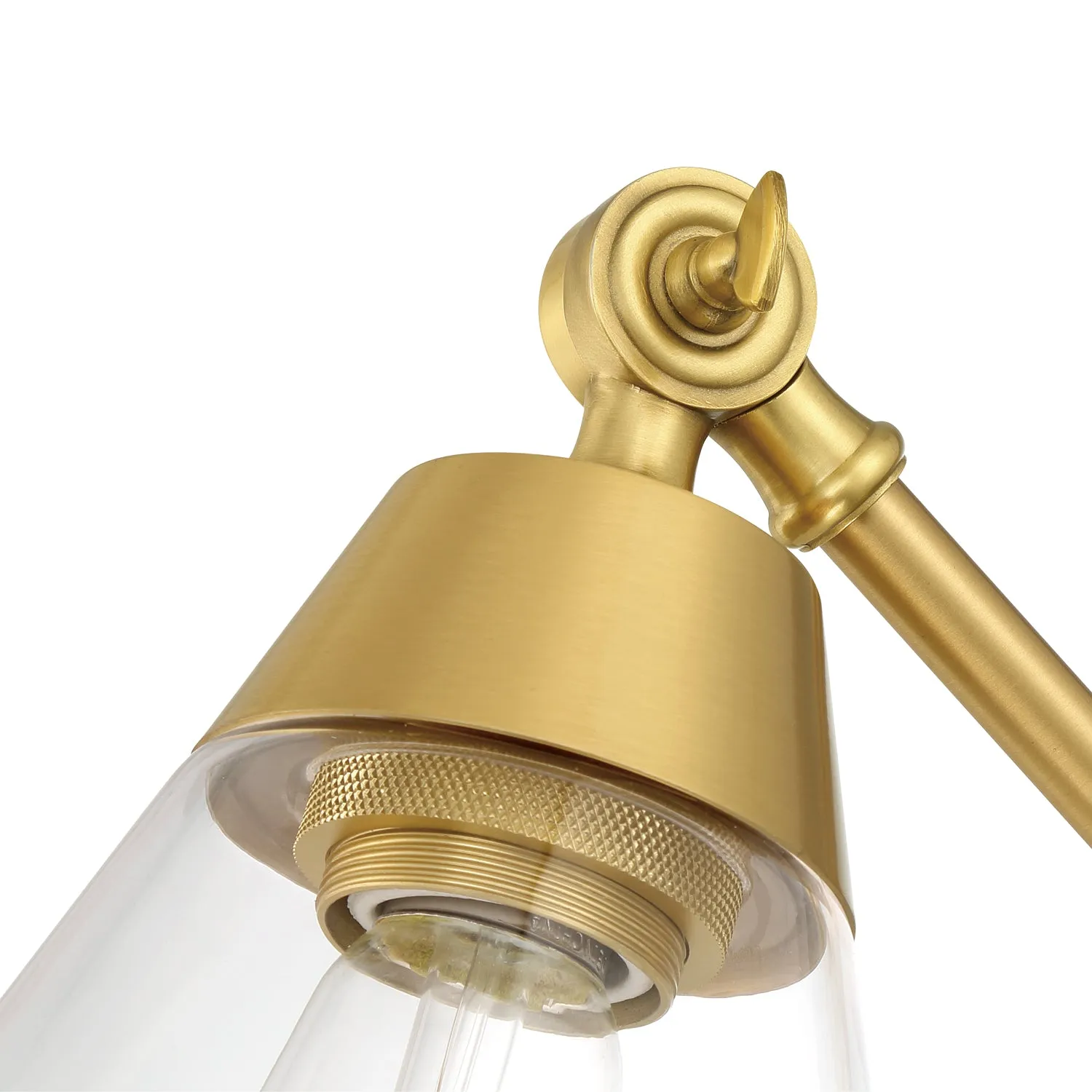 Open Box Owen Adjustable One Arm Wall Light, Satin Brass