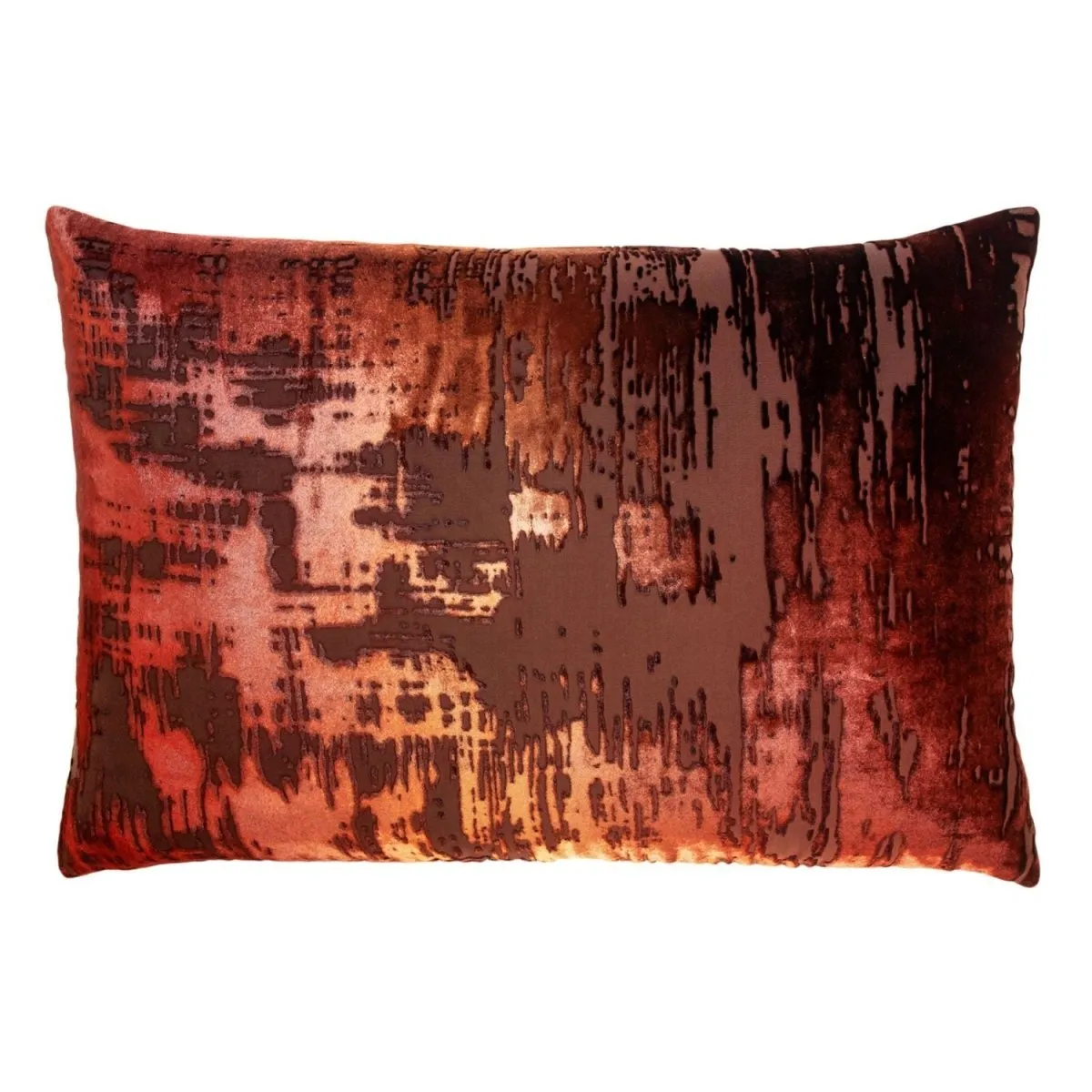 Paprika Brushstroke Velvet Pillows by Kevin O'Brien Studio