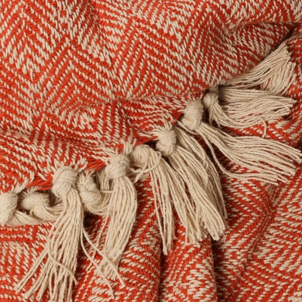 Paprika Patterned Woven Throw