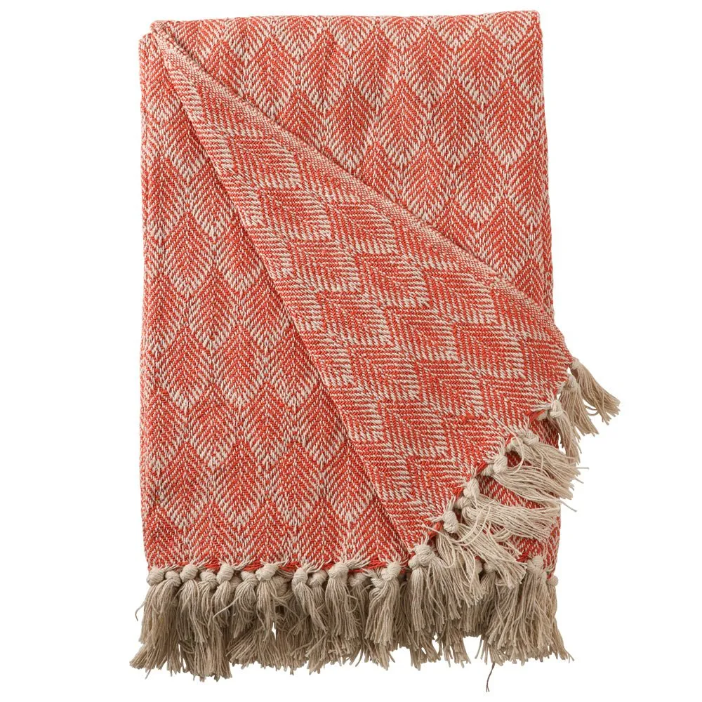 Paprika Patterned Woven Throw
