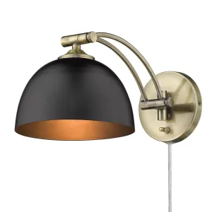 Rey 16 in. Swing Arm Wall Sconce Gold & Black Finish