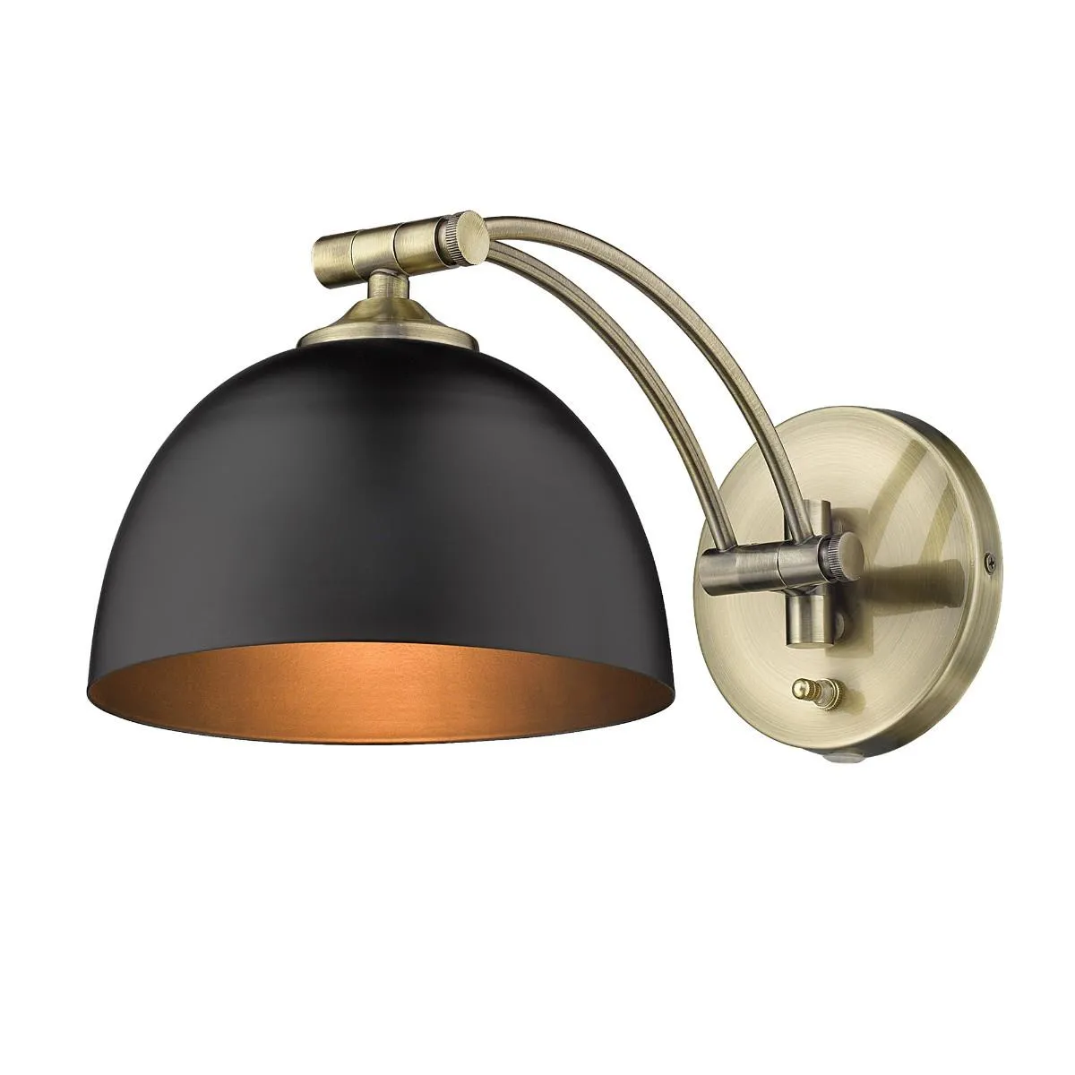 Rey 16 in. Swing Arm Wall Sconce Gold & Black Finish