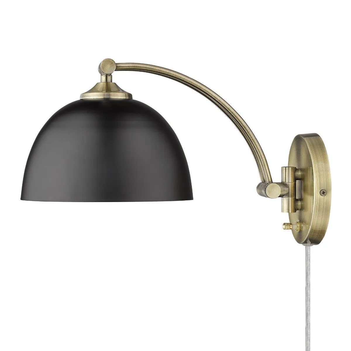 Rey 16 in. Swing Arm Wall Sconce Gold & Black Finish