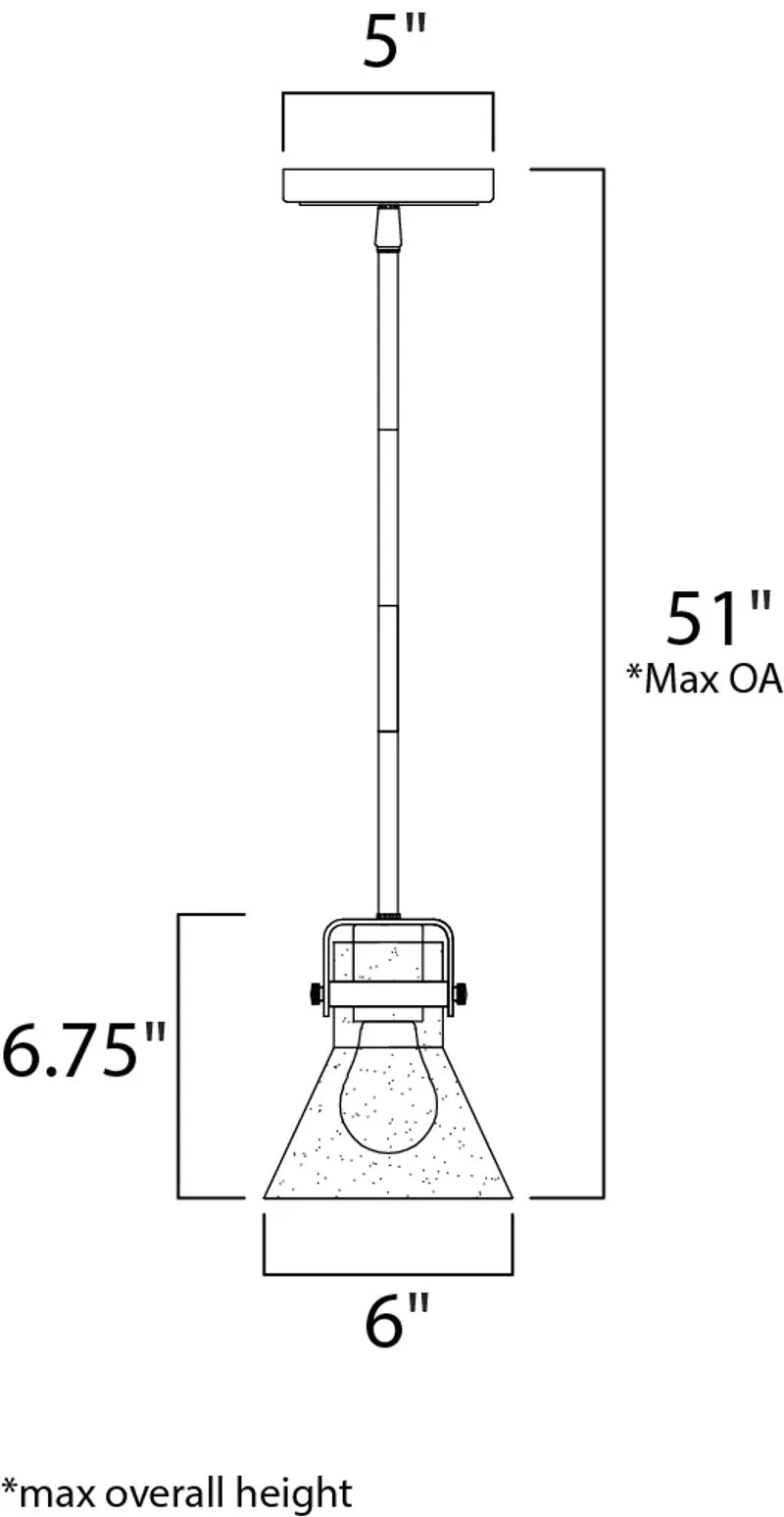 Seafarer 6" x 6.75" Single Pendant with 1 Light bulb included - Polished Chrome
