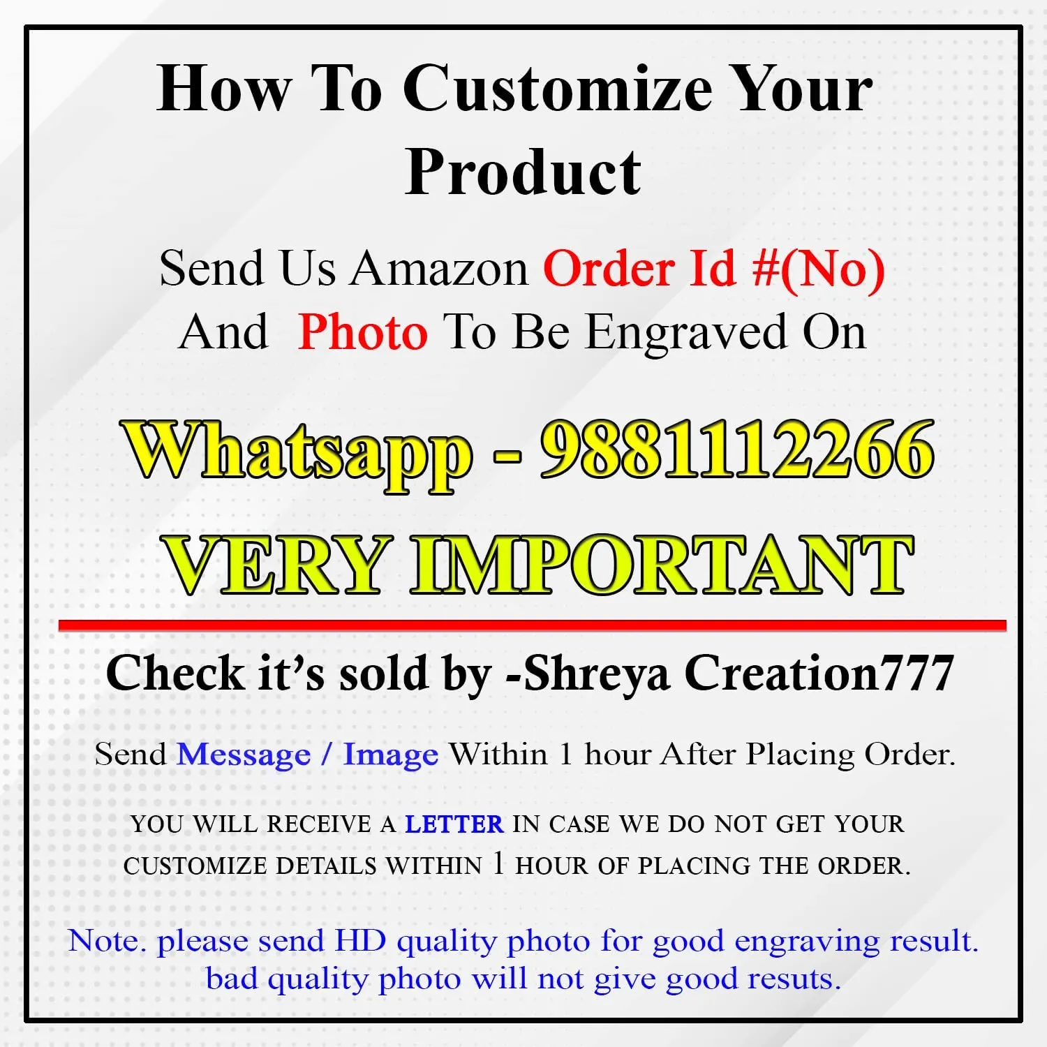 Shreya Creation Personalized Photo Frames for Table Decoration (6x8)