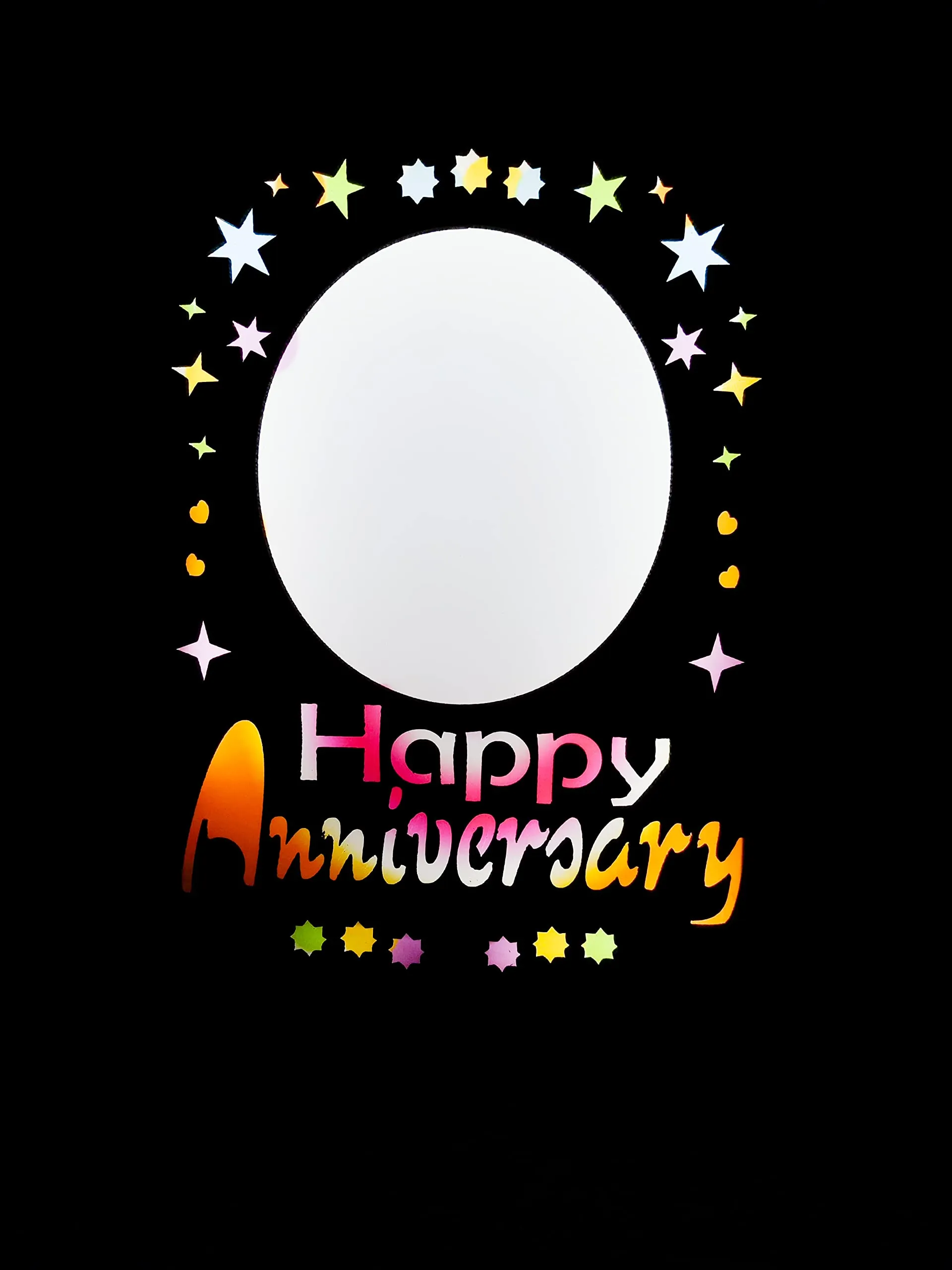 SHRI GANESH HANDLOOM Colorful LED Customised Table Frame Happy Anniversary