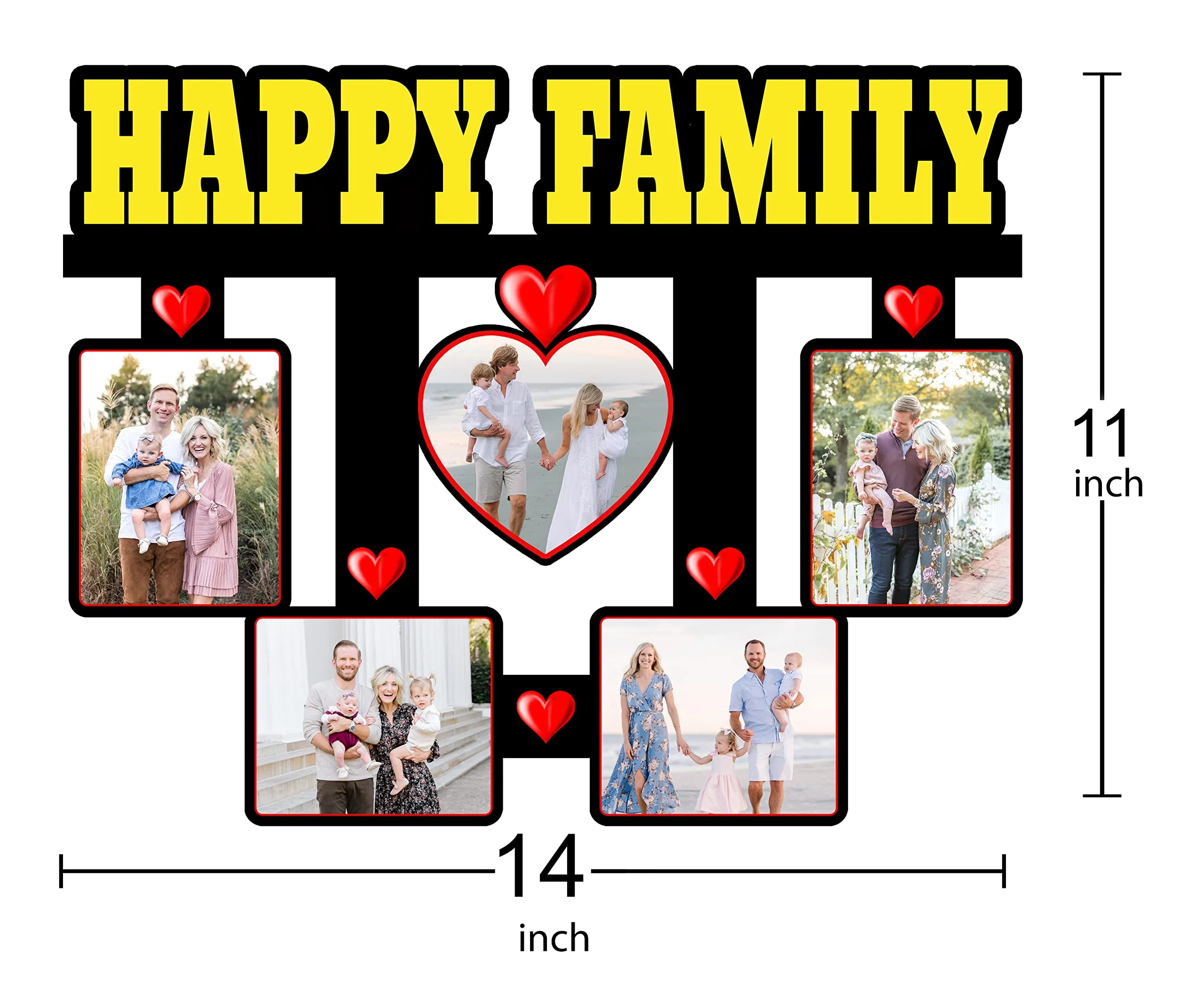 Shri Kanth Art® Customised Happy Family Photo Frame With Your Own Images/Personalized Photo Frame/Wall Mount Photo Frame/Anniversary gift and Birthday Gift (B3)