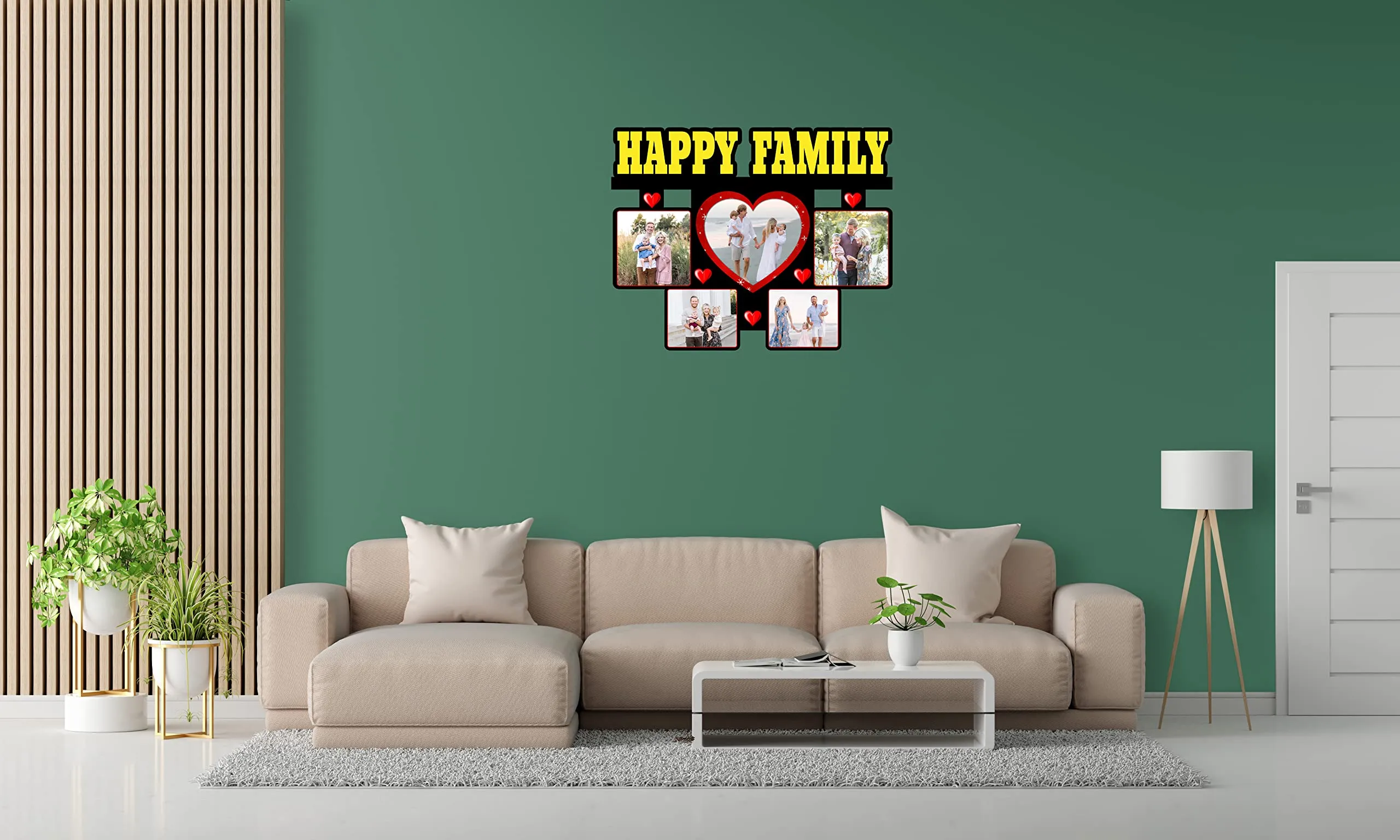 Shri Kanth Art® Customised Happy Family Photo Frame With Your Own Images/Personalized Photo Frame/Wall Mount Photo Frame/Anniversary gift and Birthday Gift (B3)