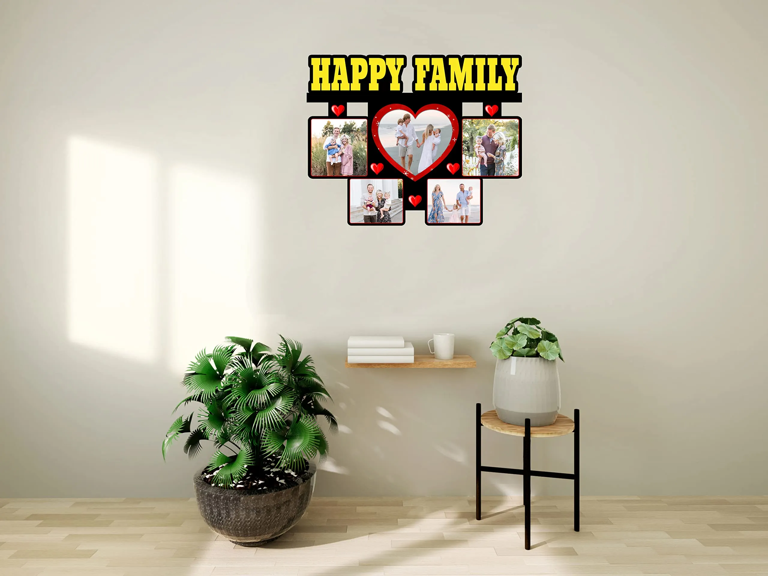 Shri Kanth Art® Customised Happy Family Photo Frame With Your Own Images/Personalized Photo Frame/Wall Mount Photo Frame/Anniversary gift and Birthday Gift (B3)