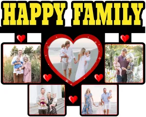 Shri Kanth Art® Customised Happy Family Photo Frame With Your Own Images/Personalized Photo Frame/Wall Mount Photo Frame/Anniversary gift and Birthday Gift (B3)