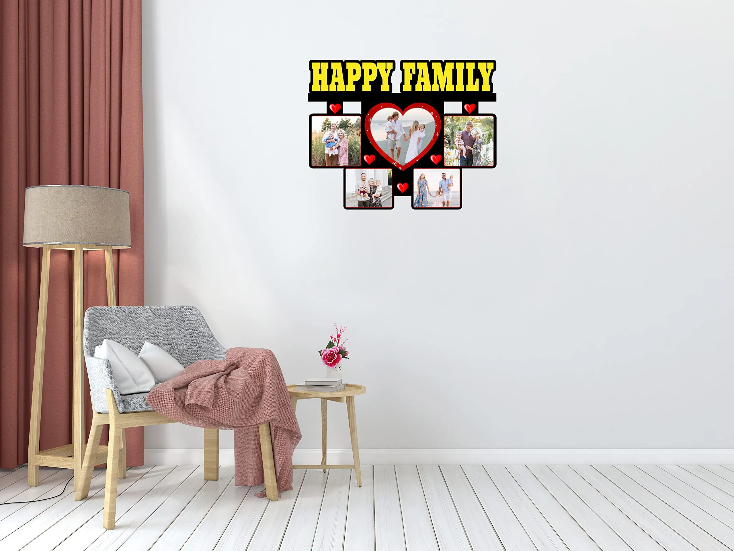 Shri Kanth Art® Customised Happy Family Photo Frame With Your Own Images/Personalized Photo Frame/Wall Mount Photo Frame/Anniversary gift and Birthday Gift (B3)