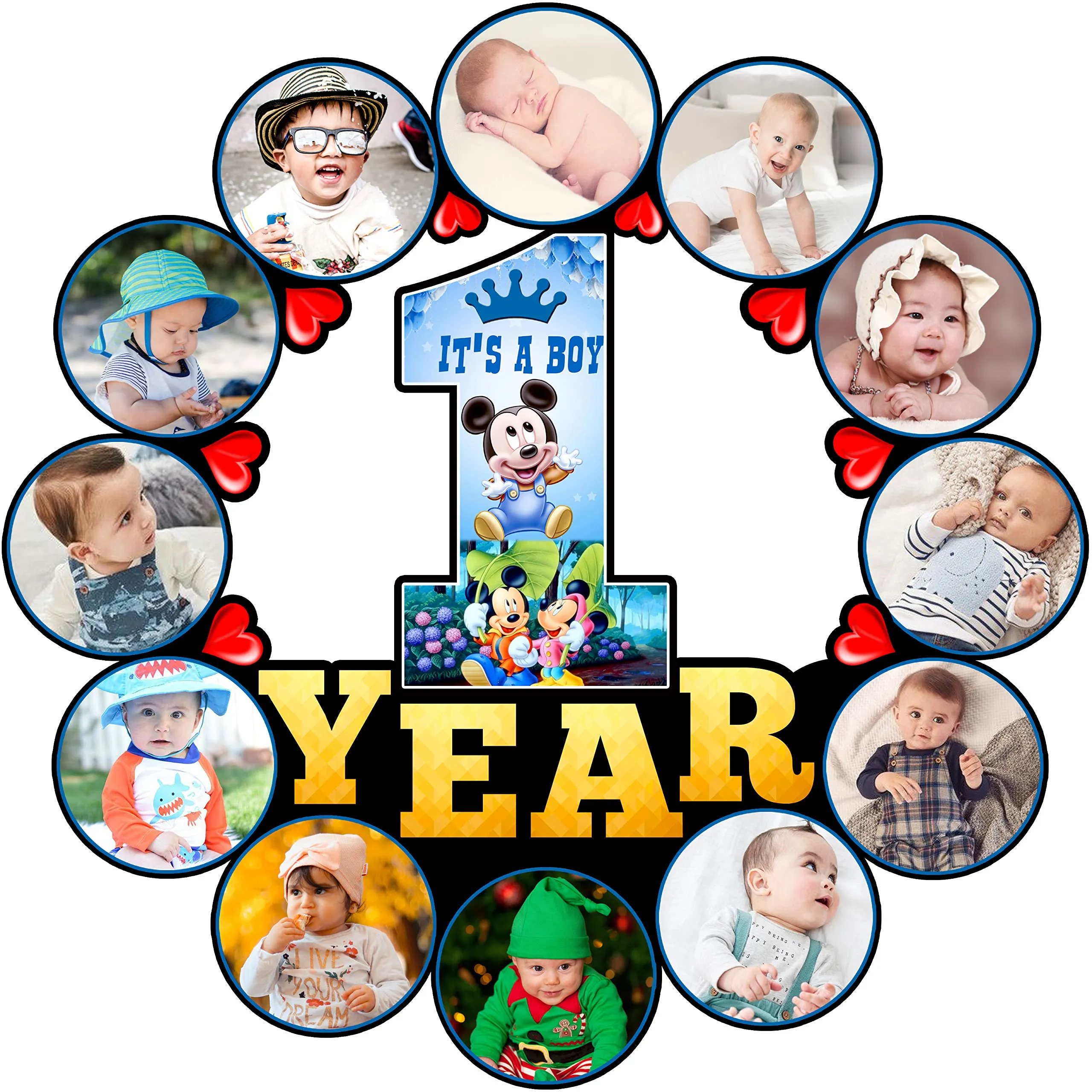 Shri Kanth Art® Customized Collage Wooden Photo Frames for Wall, Personalized Photo Frame with Photo Upload for Couple, Family, Kids in Bedroom, Living Room and Gift (Design 9)