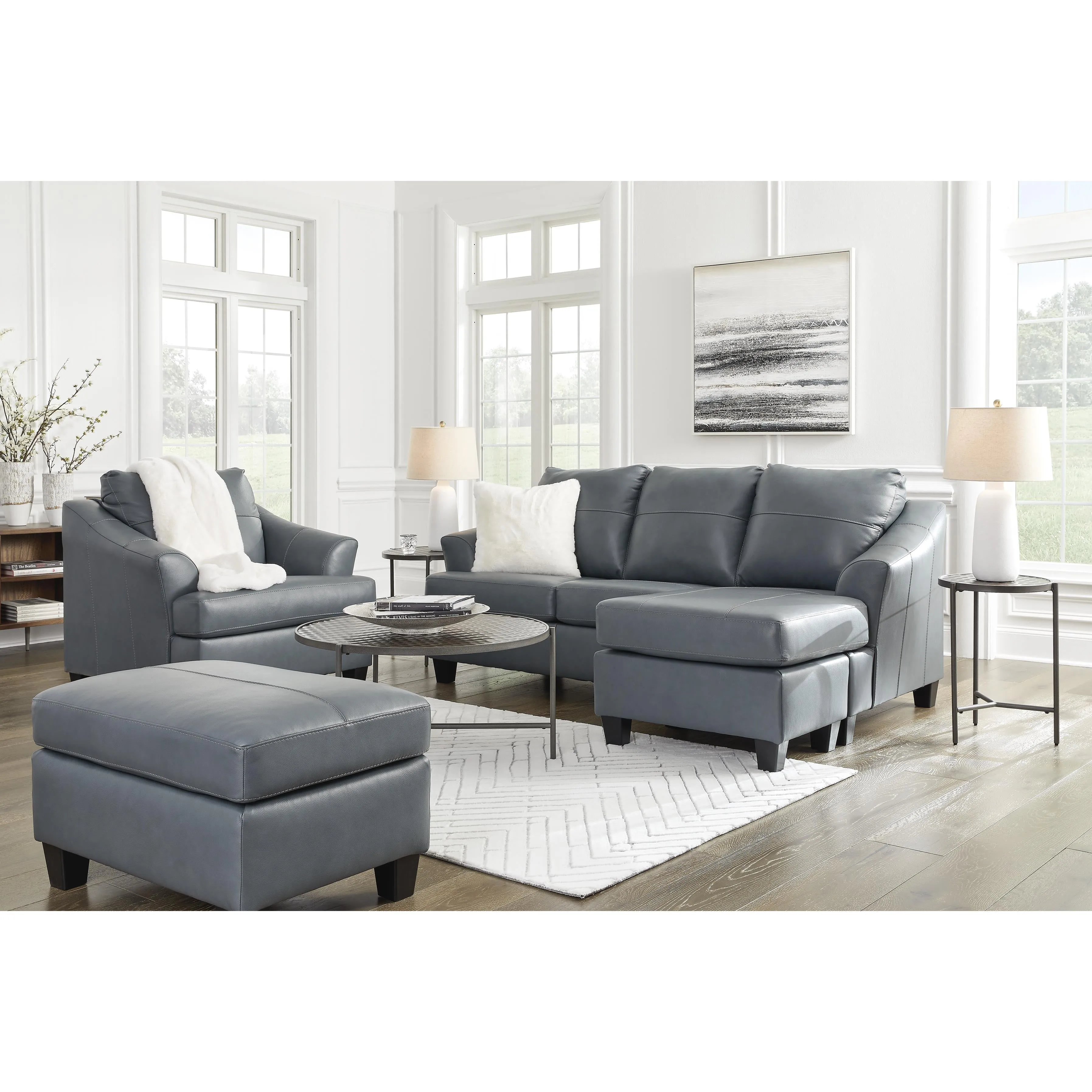 Signature Design by Ashley Genoa Leather Match Ottoman 4770514