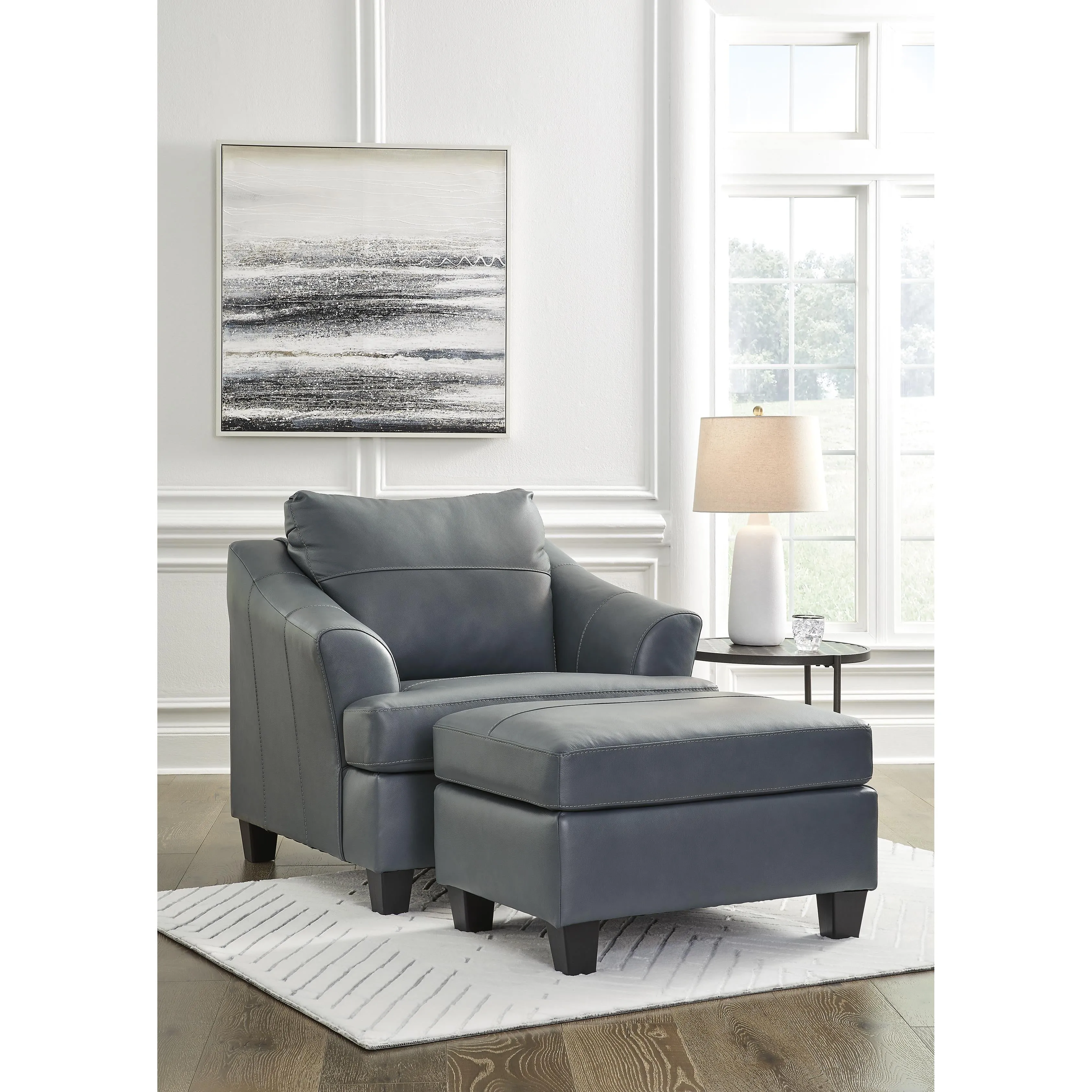 Signature Design by Ashley Genoa Leather Match Ottoman 4770514
