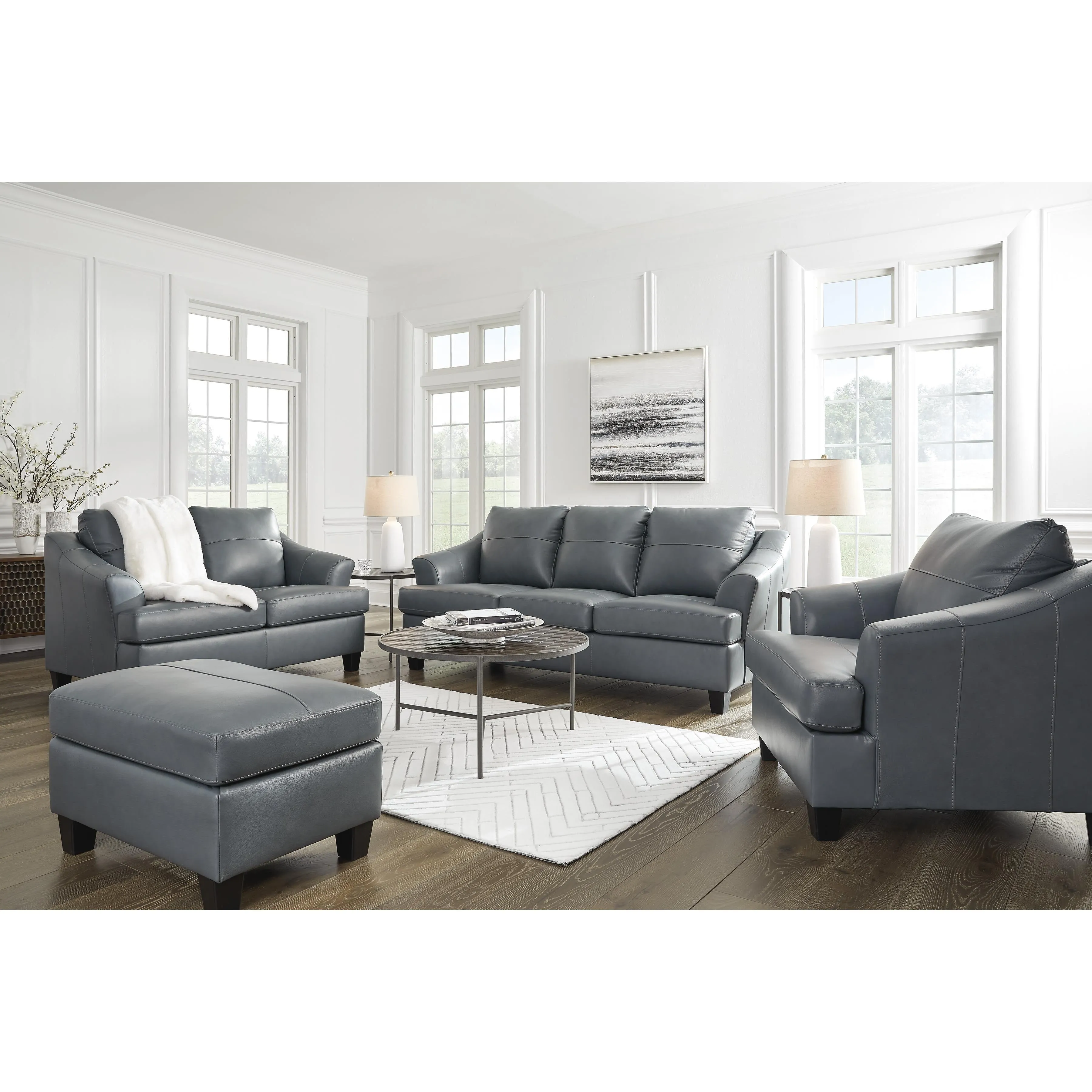 Signature Design by Ashley Genoa Leather Match Ottoman 4770514C