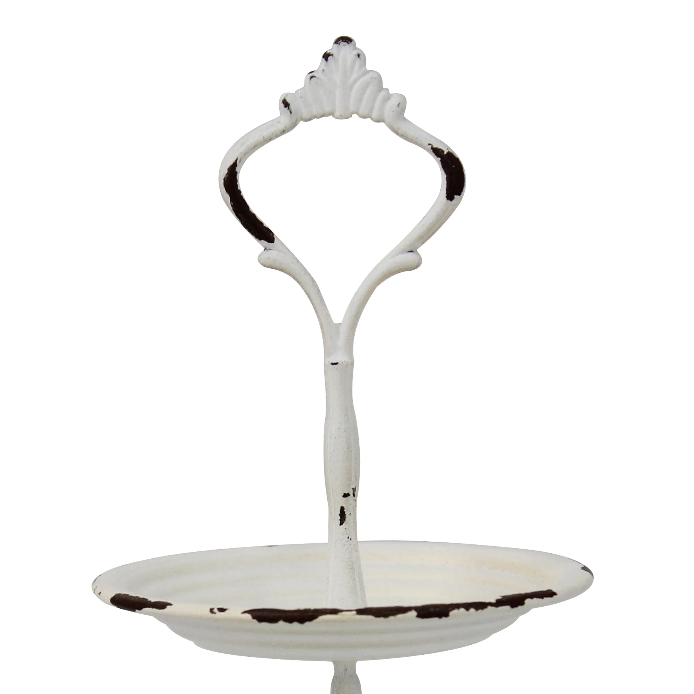 Two Tier White Metal Tray (WS)