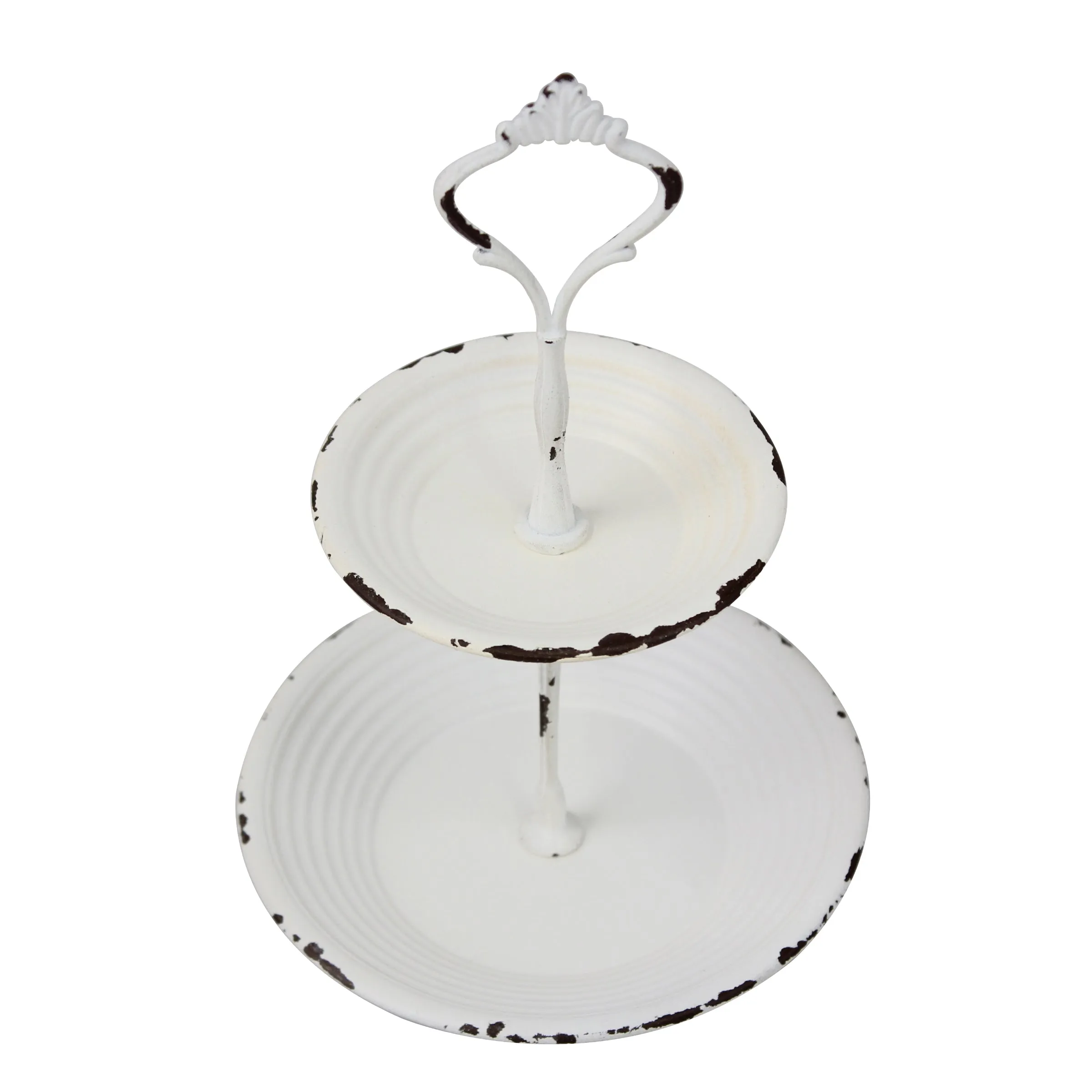 Two Tier White Metal Tray (WS)