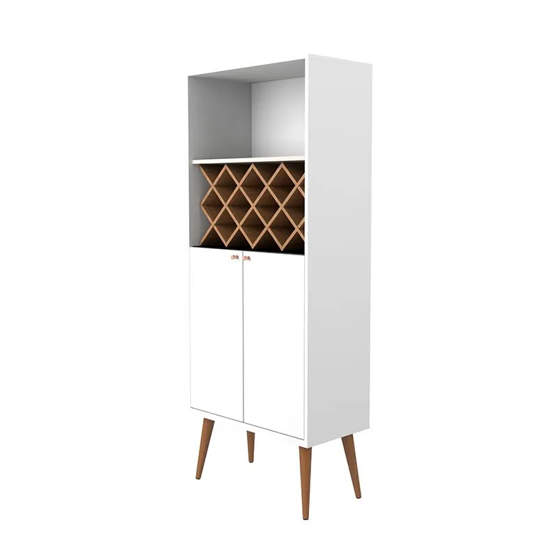 Utopia 10 Bottle Wine Rack China Storage Closet with 4 Shelves in White Gloss and Maple Cream