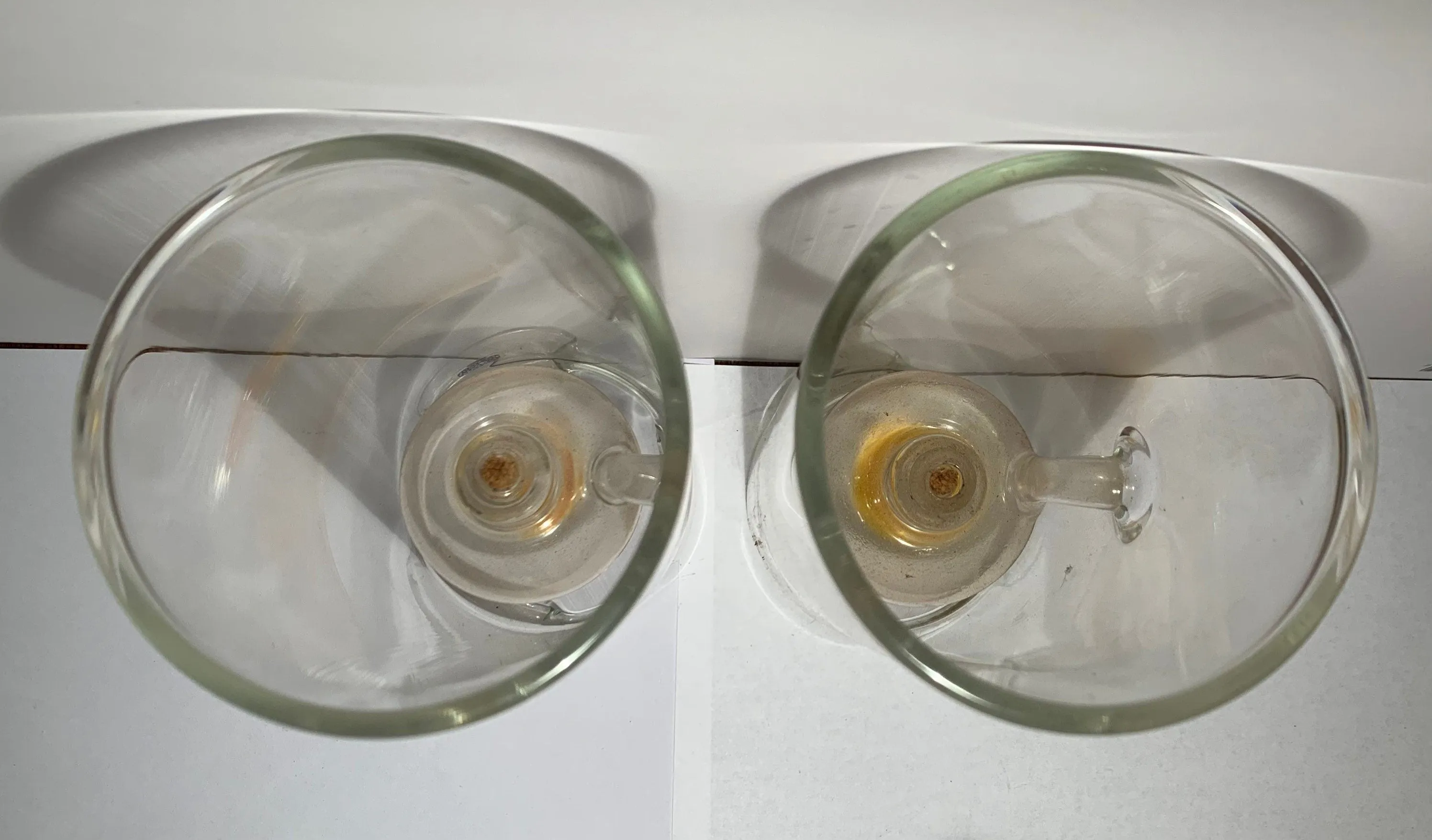 Vintage Glass Kerosene Lamps, Pair