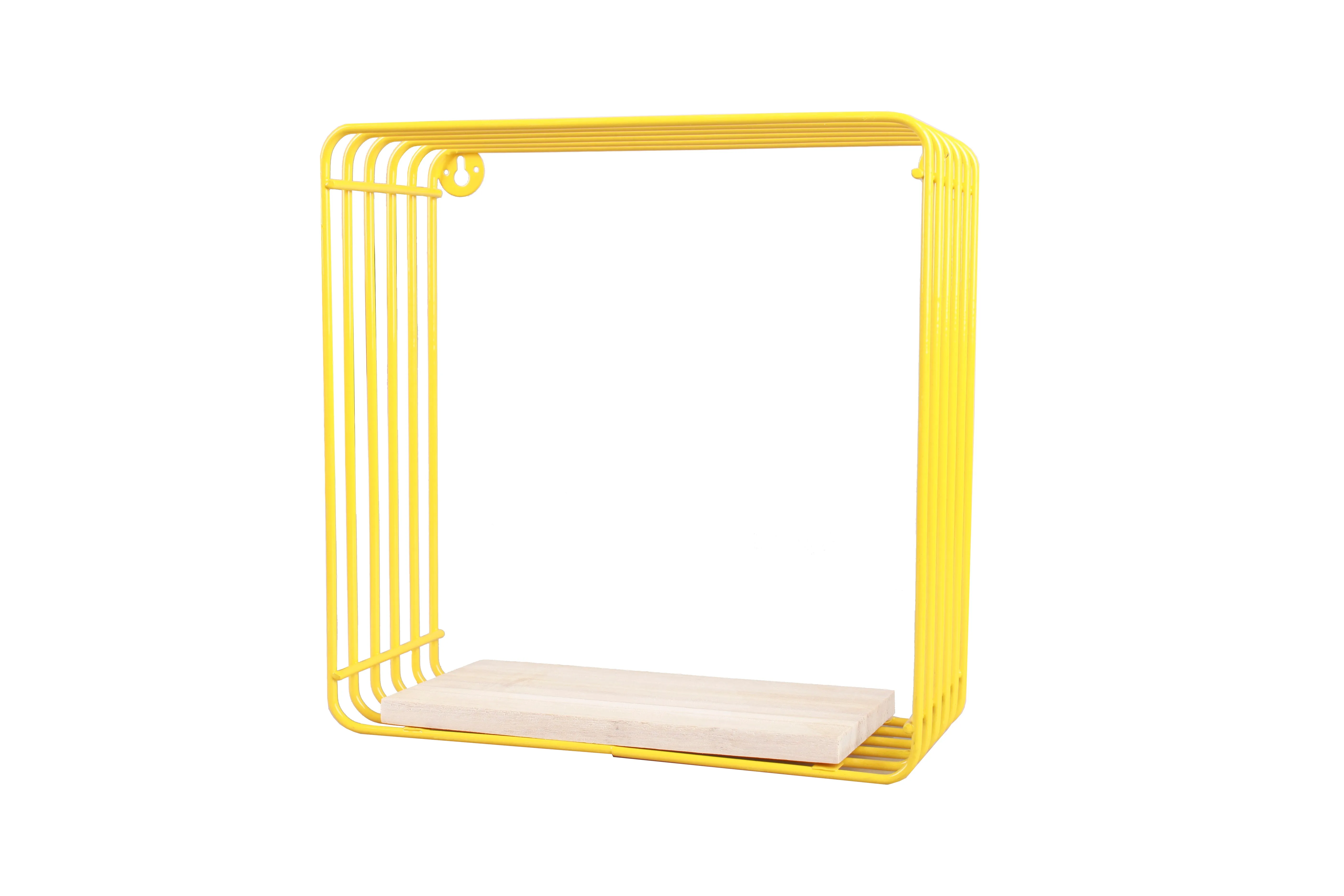 Wall Mounted Metal Wire Cube Display Decor Shelf