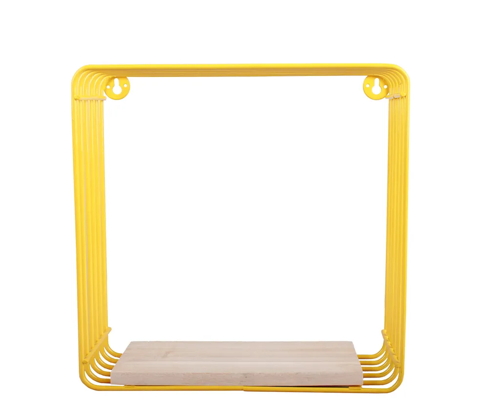 Wall Mounted Metal Wire Cube Display Decor Shelf