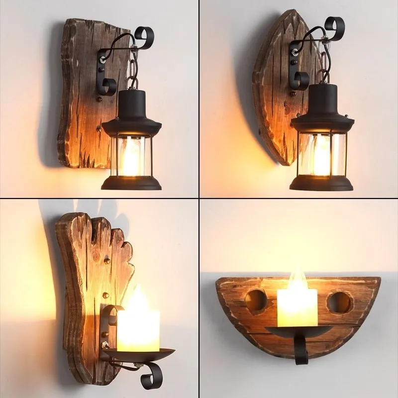 Wooden LED Wall Sconce